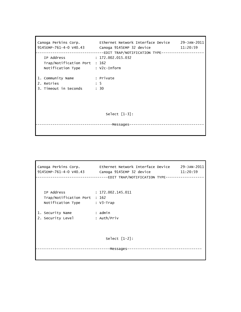 Figure 3-12), Figure 3-13) | CANOGA PERKINS 9145EMP NID Software Version 4.0 User Manual | Page 38 / 229