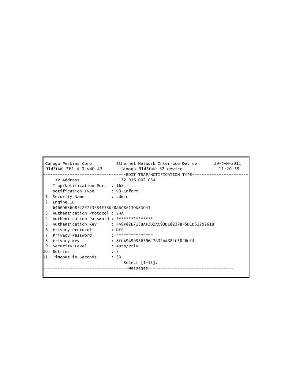 CANOGA PERKINS 9145EMP NID Software Version 4.0 User Manual | Page 39 / 229