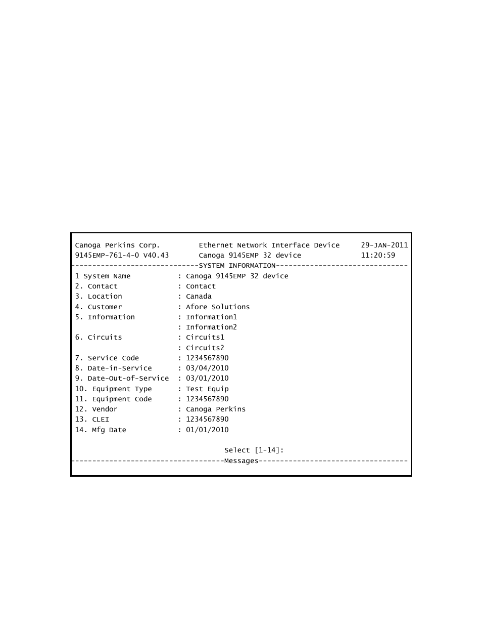 5 system information | CANOGA PERKINS 9145EMP NID Software Version 4.0 User Manual | Page 49 / 229