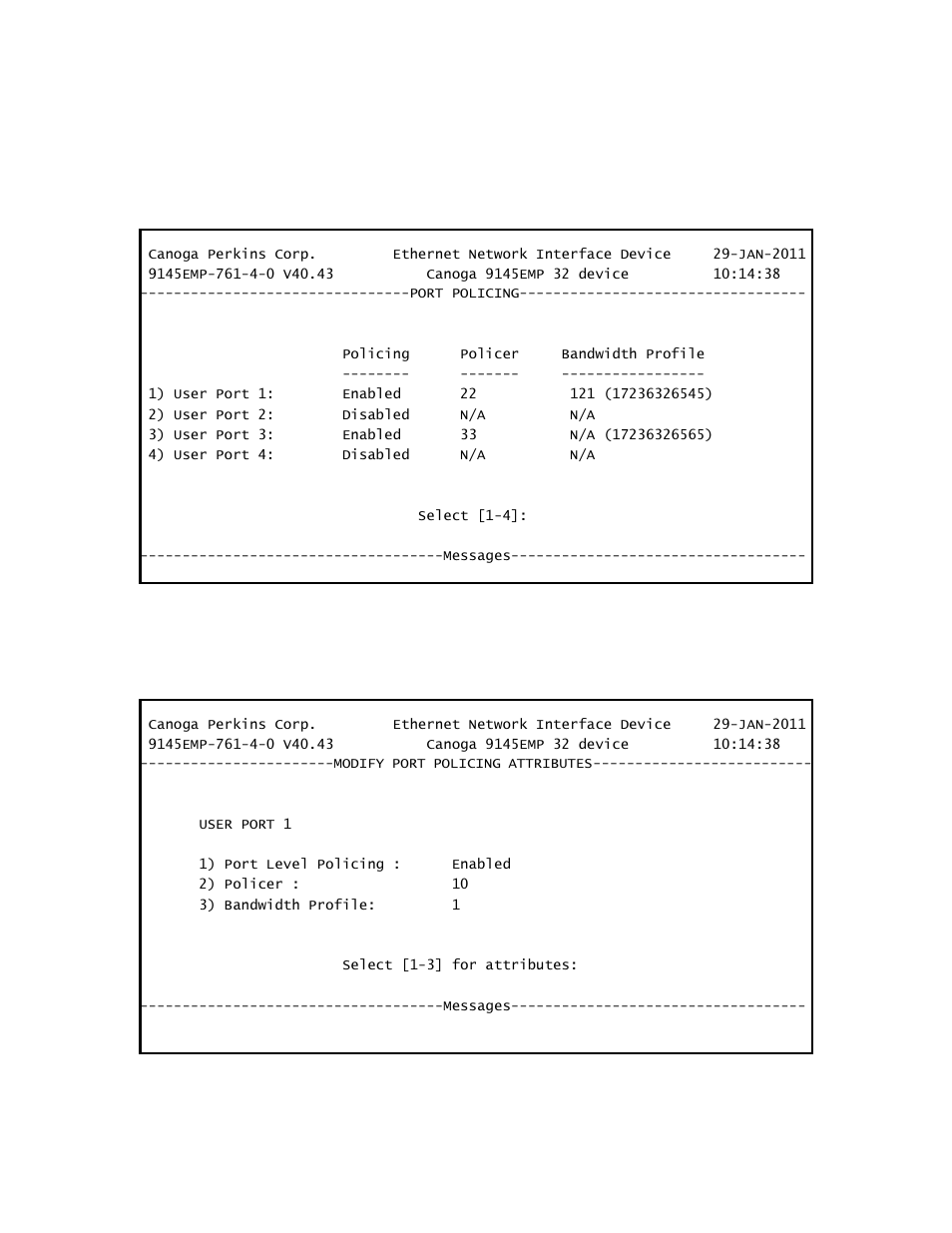 4 port-level policing | CANOGA PERKINS 9145EMP NID Software Version 4.0 User Manual | Page 75 / 229