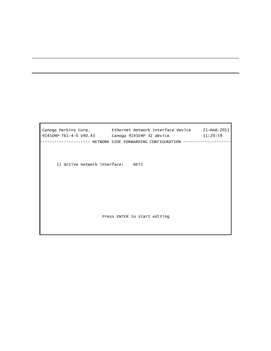 3 network-side configuration | CANOGA PERKINS 9145EMP NID Software Version 4.0 User Manual | Page 77 / 229