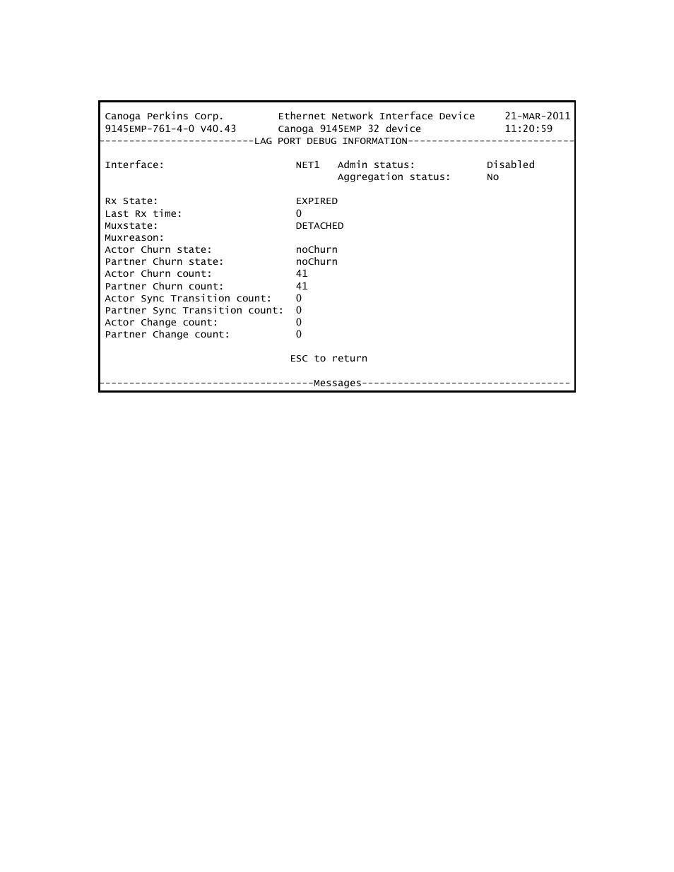 CANOGA PERKINS 9145EMP NID Software Version 4.0 User Manual | Page 89 / 229