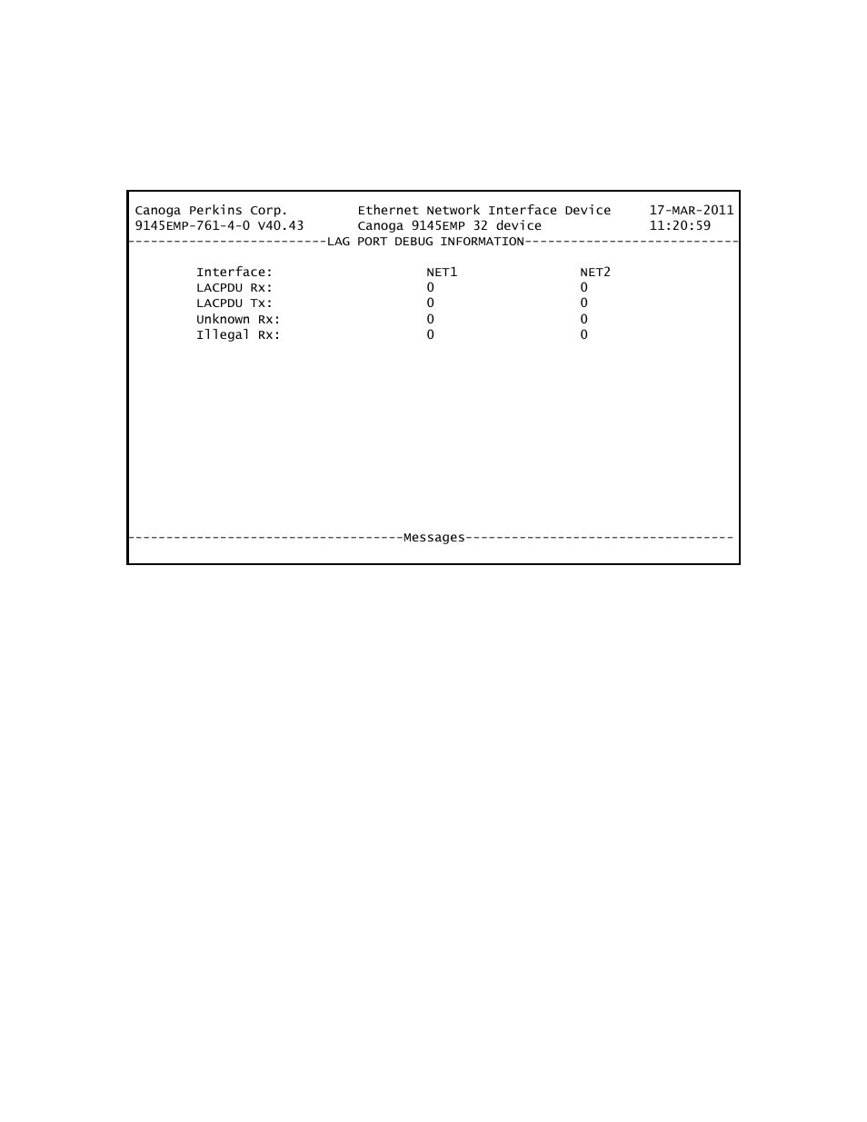 2 lag port statistics | CANOGA PERKINS 9145EMP NID Software Version 4.0 User Manual | Page 95 / 229