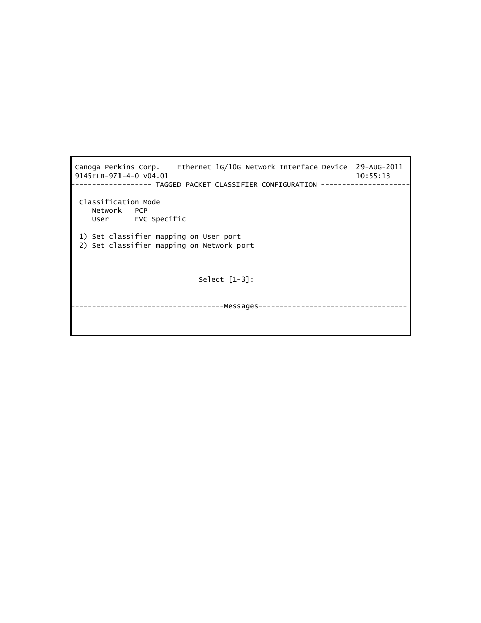 CANOGA PERKINS 9145ELB NID Software Version 4.01 User Manual | Page 104 / 152