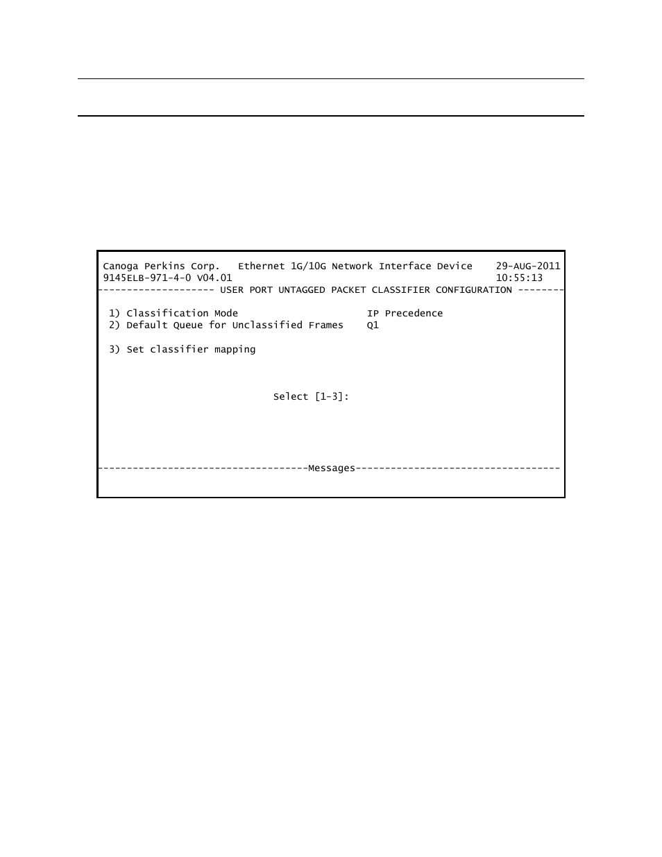 2 untagged packet classifier mapping | CANOGA PERKINS 9145ELB NID Software Version 4.01 User Manual | Page 106 / 152