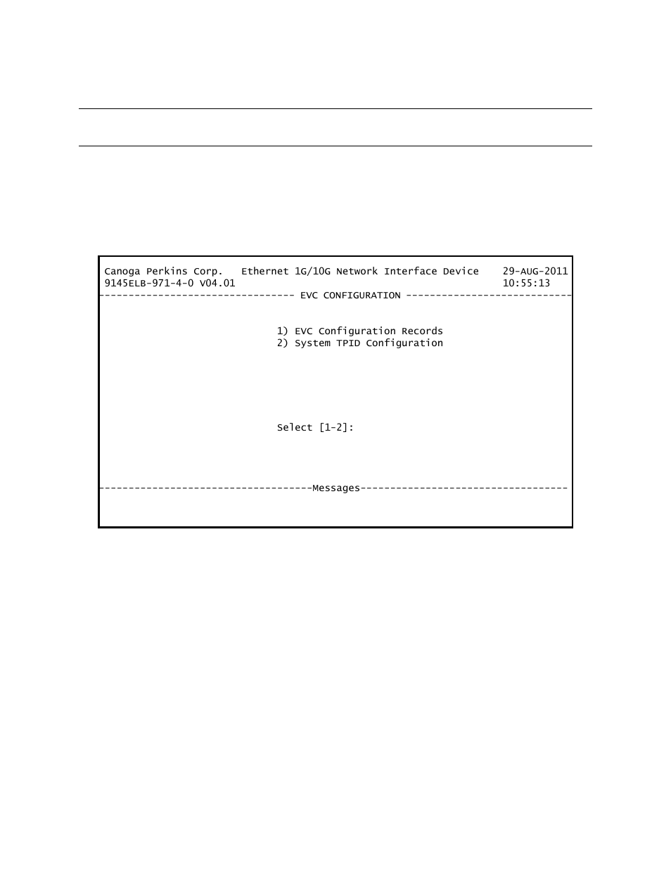 2 evc configuration | CANOGA PERKINS 9145ELB NID Software Version 4.01 User Manual | Page 119 / 152