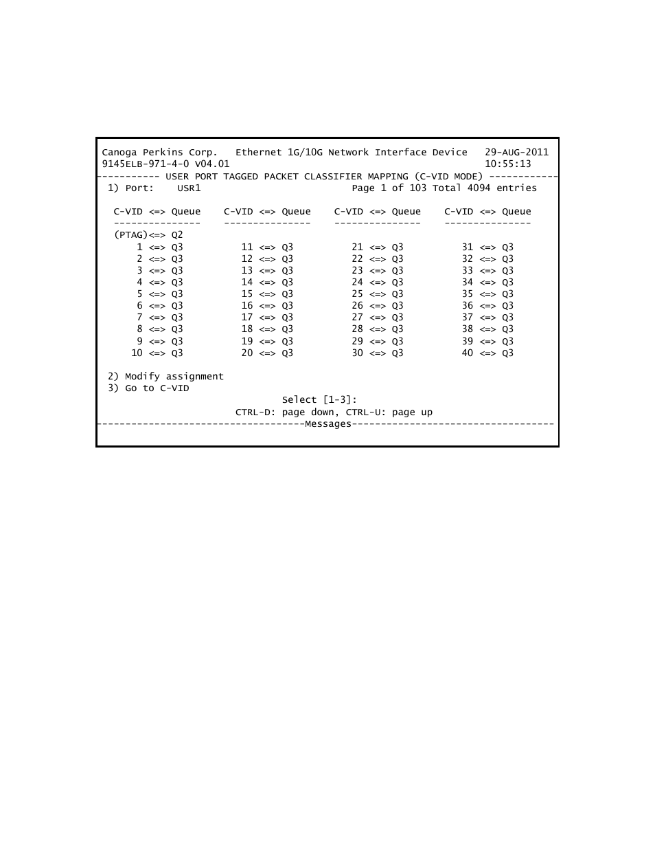 4 display evc statistics | CANOGA PERKINS 9145ELB NID Software Version 4.01 User Manual | Page 130 / 152