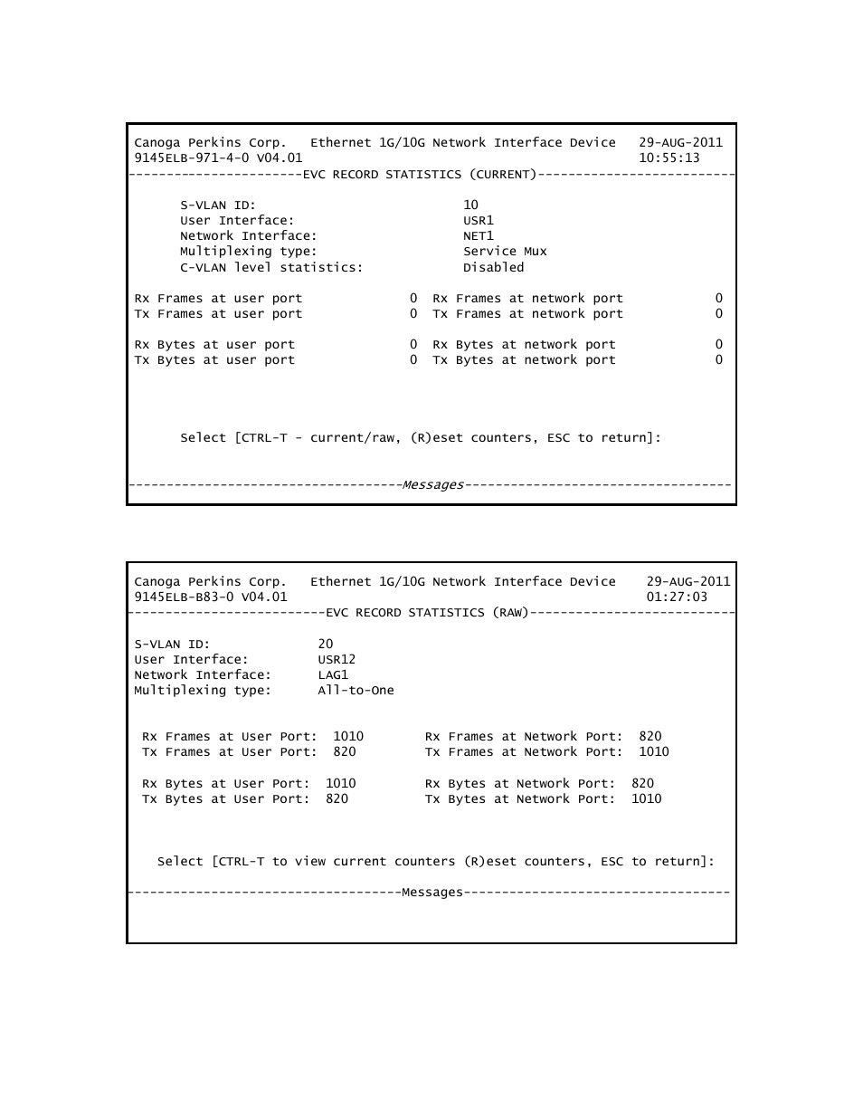 CANOGA PERKINS 9145ELB NID Software Version 4.01 User Manual | Page 131 / 152