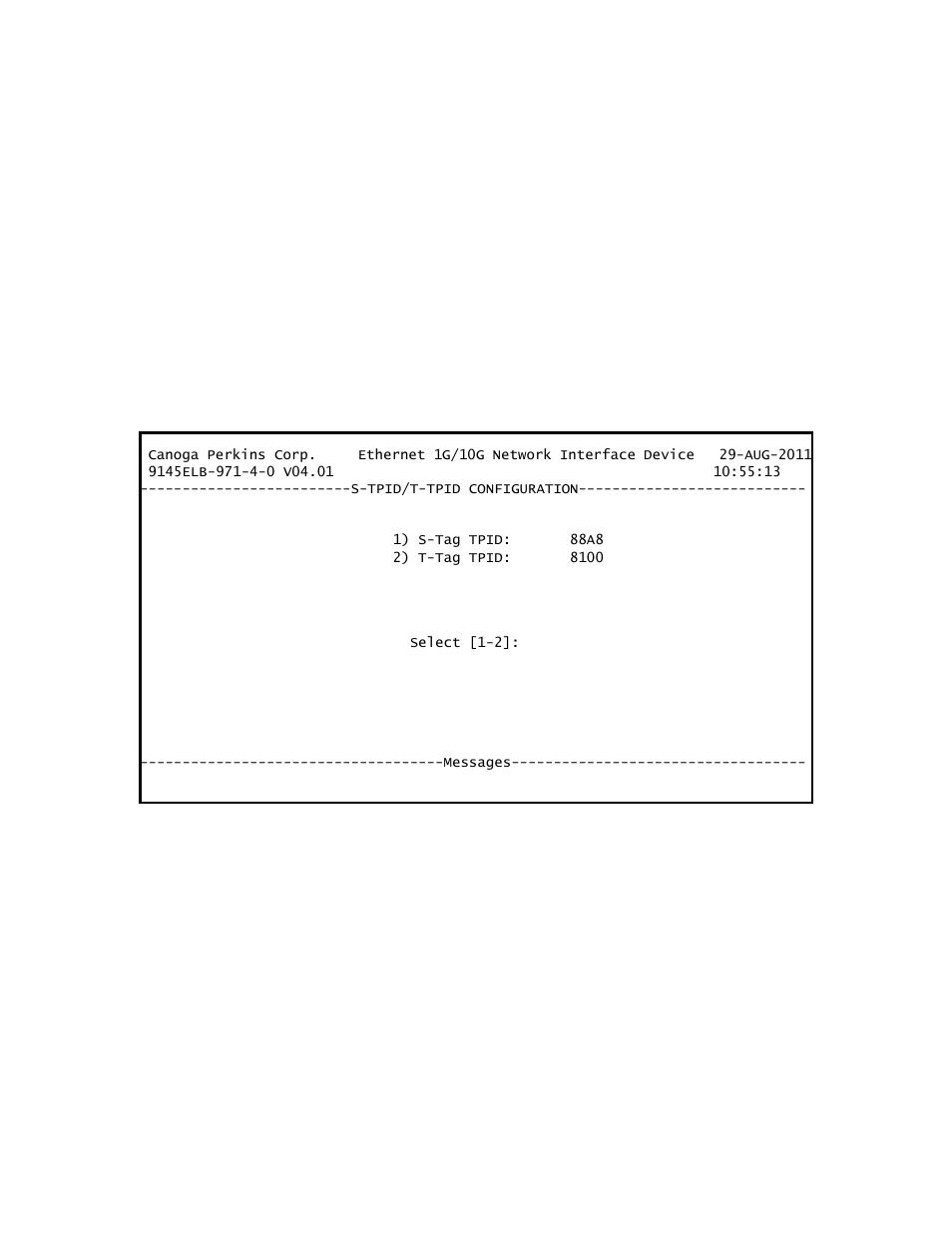 5 s-tpid/t-tpid configuration | CANOGA PERKINS 9145ELB NID Software Version 4.01 User Manual | Page 133 / 152