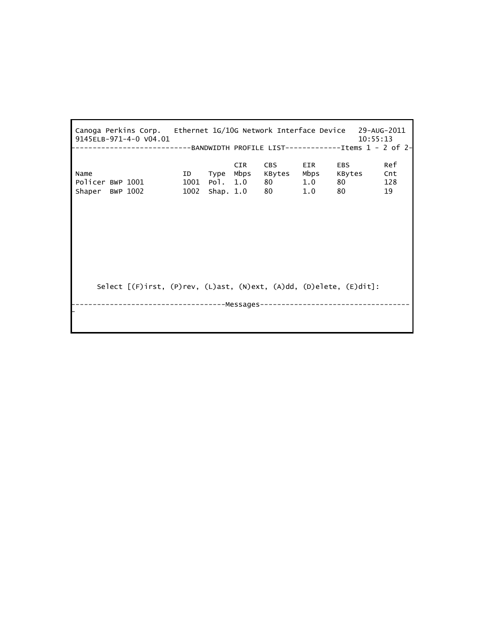 Figure 11-4) | CANOGA PERKINS 9145ELB NID Software Version 4.01 User Manual | Page 142 / 152