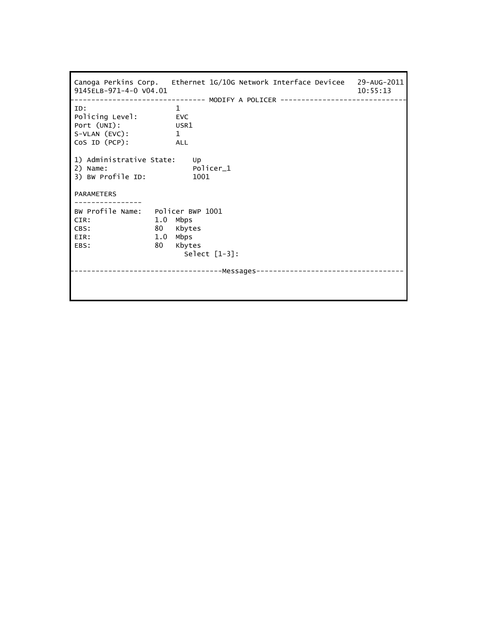 CANOGA PERKINS 9145ELB NID Software Version 4.01 User Manual | Page 146 / 152