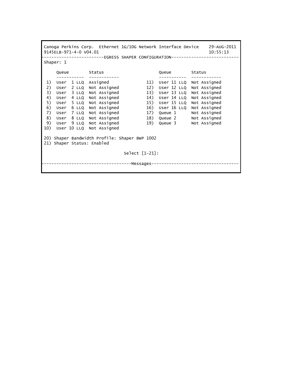 Figure 11-11 | CANOGA PERKINS 9145ELB NID Software Version 4.01 User Manual | Page 149 / 152