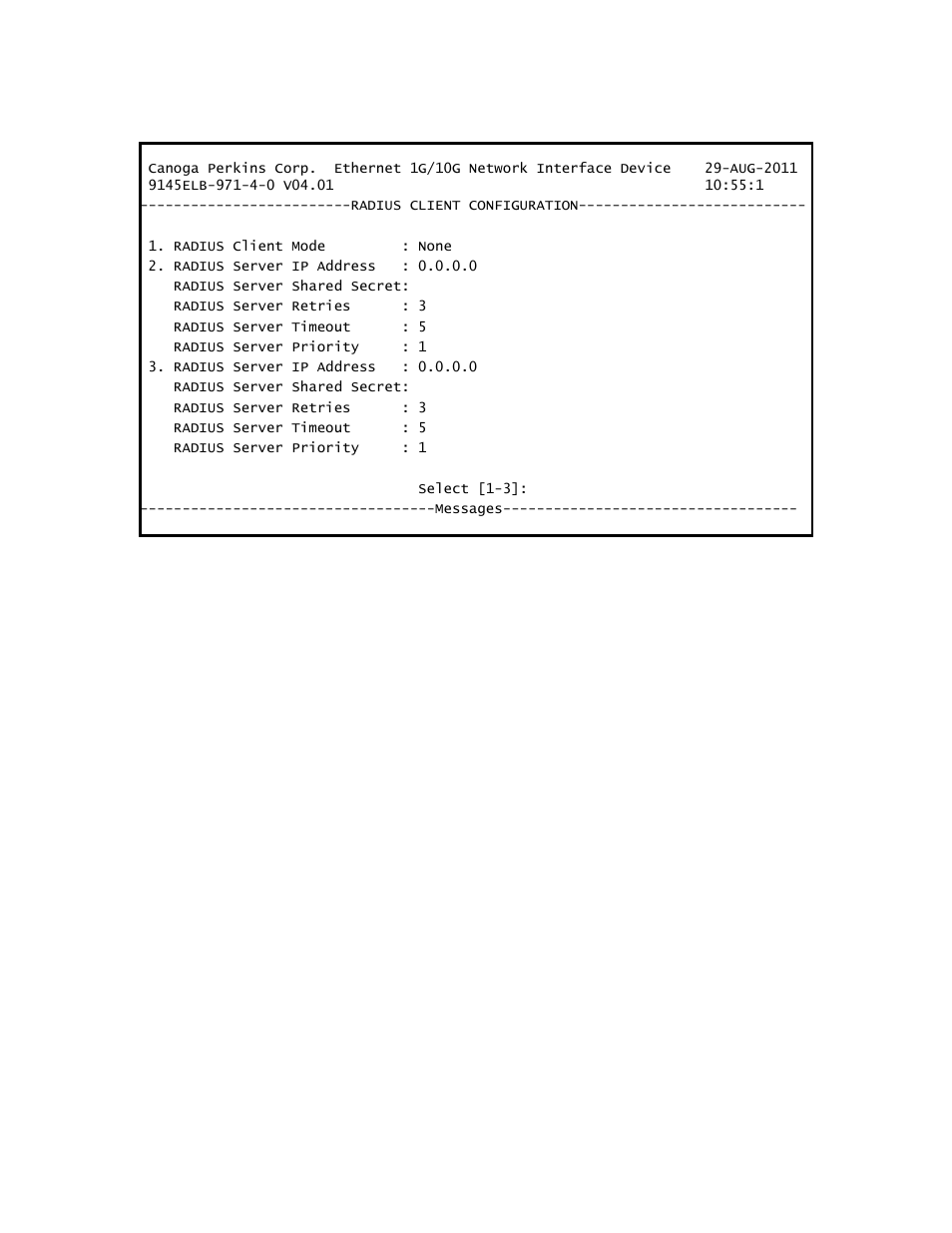 6 sntp client configuration | CANOGA PERKINS 9145ELB NID Software Version 4.01 User Manual | Page 49 / 152