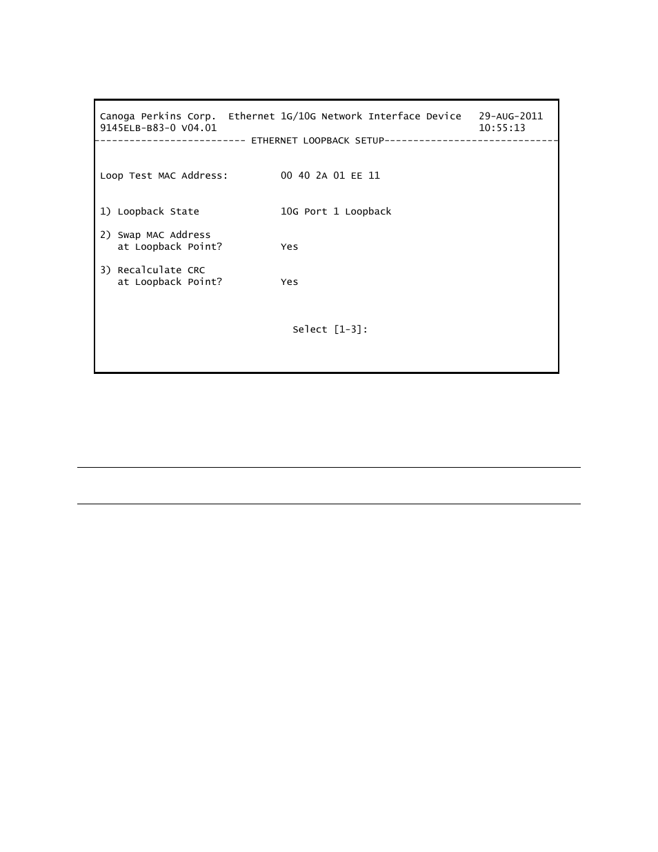 CANOGA PERKINS 9145ELB NID Software Version 4.01 User Manual | Page 57 / 152