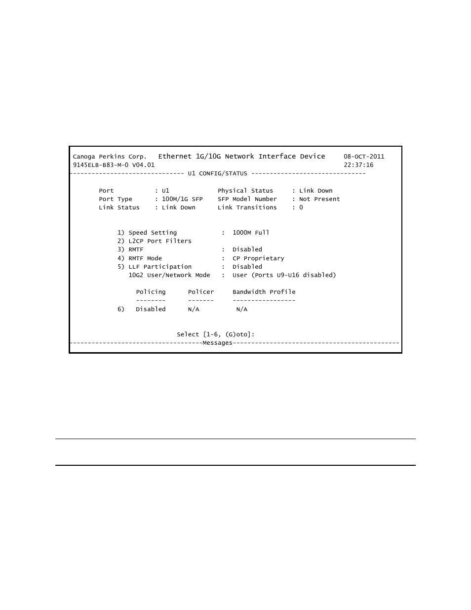 2 port config/status screens | CANOGA PERKINS 9145ELB NID Software Version 4.01 User Manual | Page 69 / 152