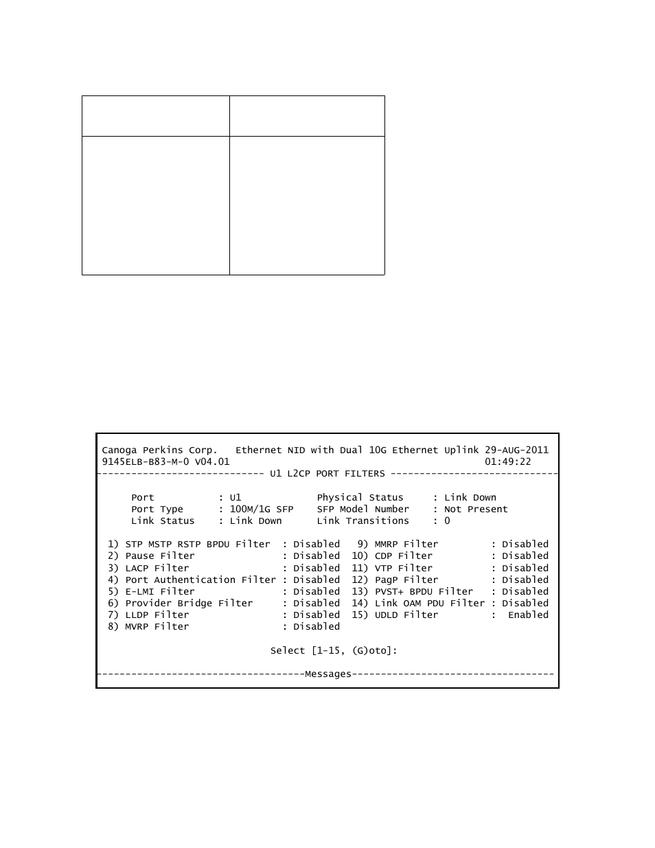 CANOGA PERKINS 9145ELB NID Software Version 4.01 User Manual | Page 71 / 152