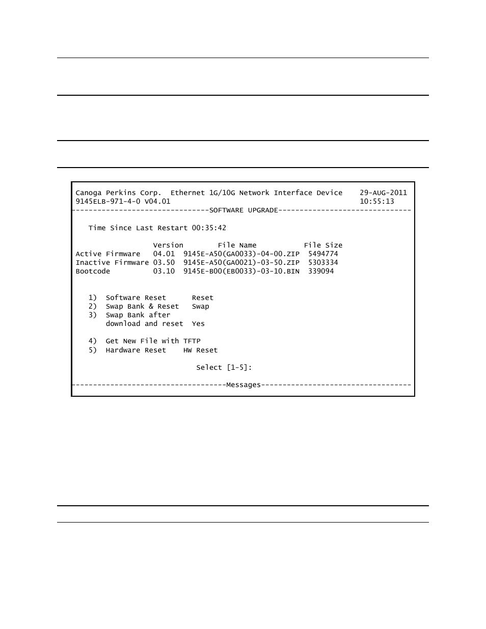 3 swap bank after download and reset | CANOGA PERKINS 9145ELB NID Software Version 4.01 User Manual | Page 94 / 152