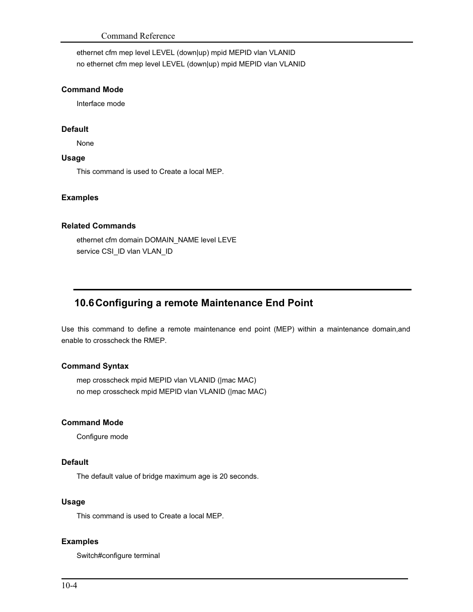 6 configuring a remote maintenance end point | CANOGA PERKINS 9171 Command Reference User Manual | Page 161 / 782