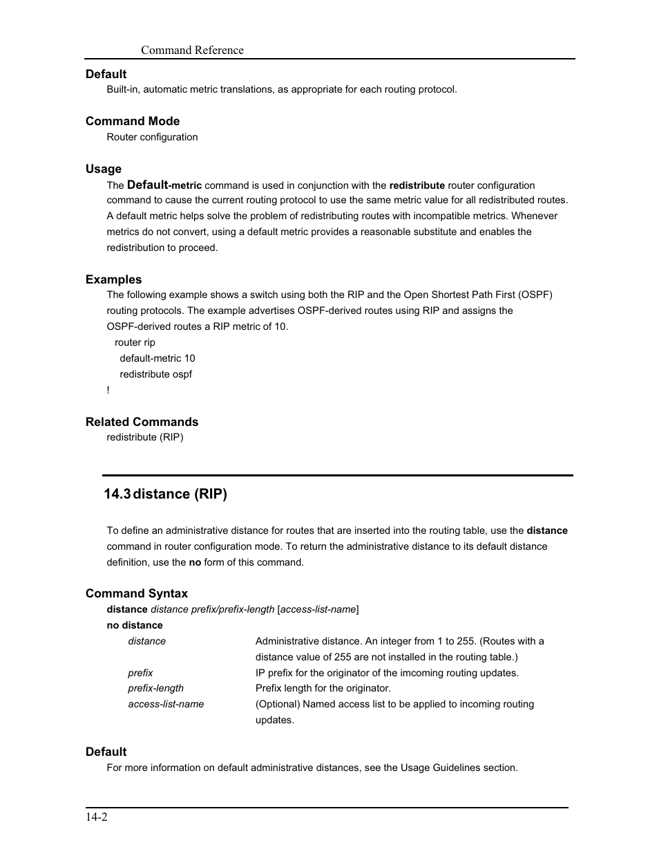 3 distance (rip) | CANOGA PERKINS 9171 Command Reference User Manual | Page 195 / 782