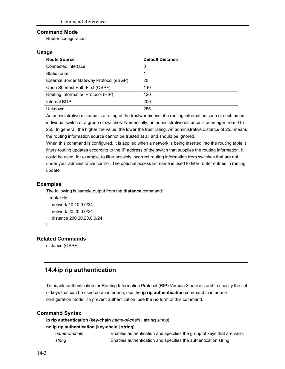 4 ip rip authentication | CANOGA PERKINS 9171 Command Reference User Manual | Page 196 / 782