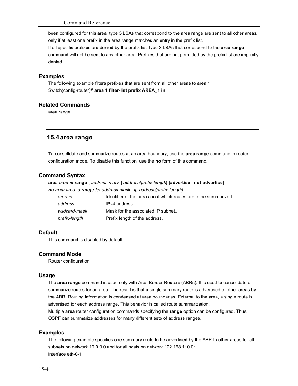 4 area range | CANOGA PERKINS 9171 Command Reference User Manual | Page 213 / 782