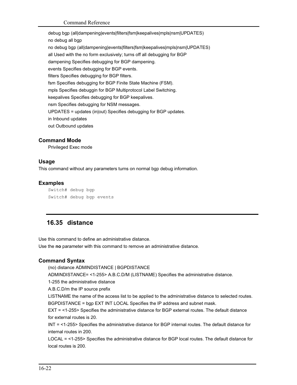 35 distance | CANOGA PERKINS 9171 Command Reference User Manual | Page 267 / 782
