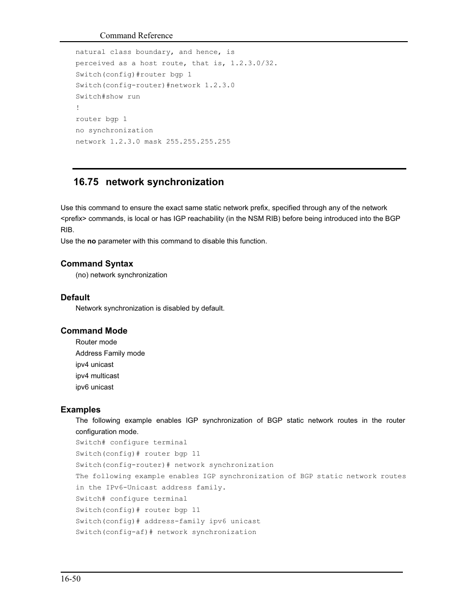 75 network synchronization | CANOGA PERKINS 9171 Command Reference User Manual | Page 295 / 782