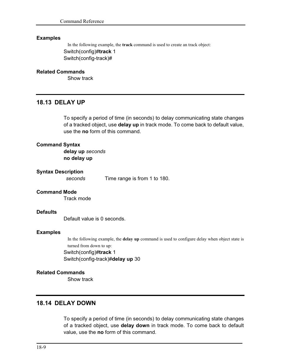 13 delay up, 14 delay down | CANOGA PERKINS 9171 Command Reference User Manual | Page 328 / 782