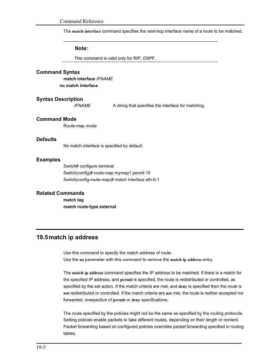 5 match ip address | CANOGA PERKINS 9171 Command Reference User Manual | Page 336 / 782