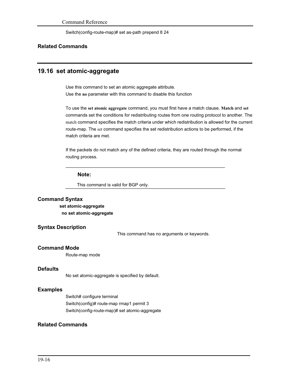 16 set atomic-aggregate | CANOGA PERKINS 9171 Command Reference User Manual | Page 347 / 782