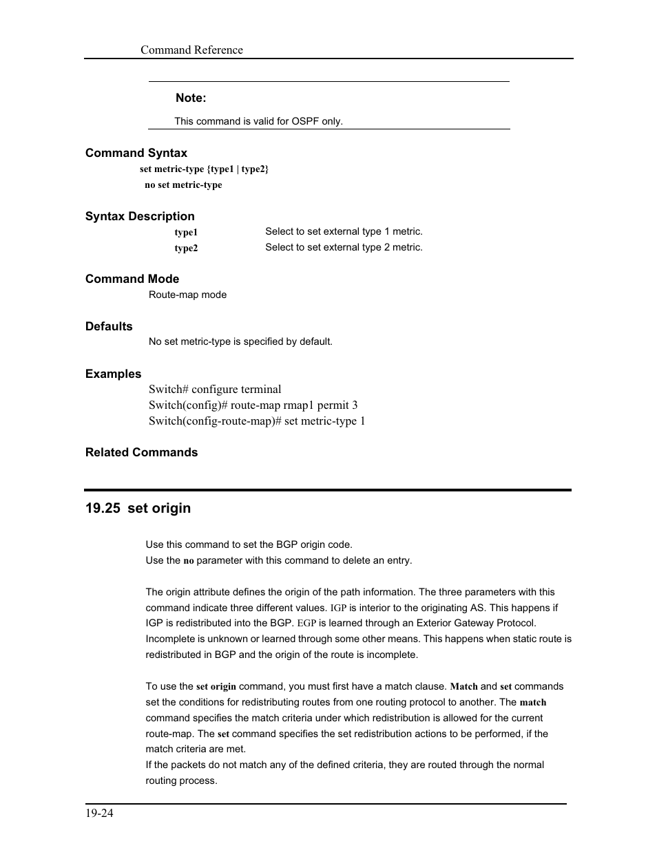 25 set origin | CANOGA PERKINS 9171 Command Reference User Manual | Page 355 / 782
