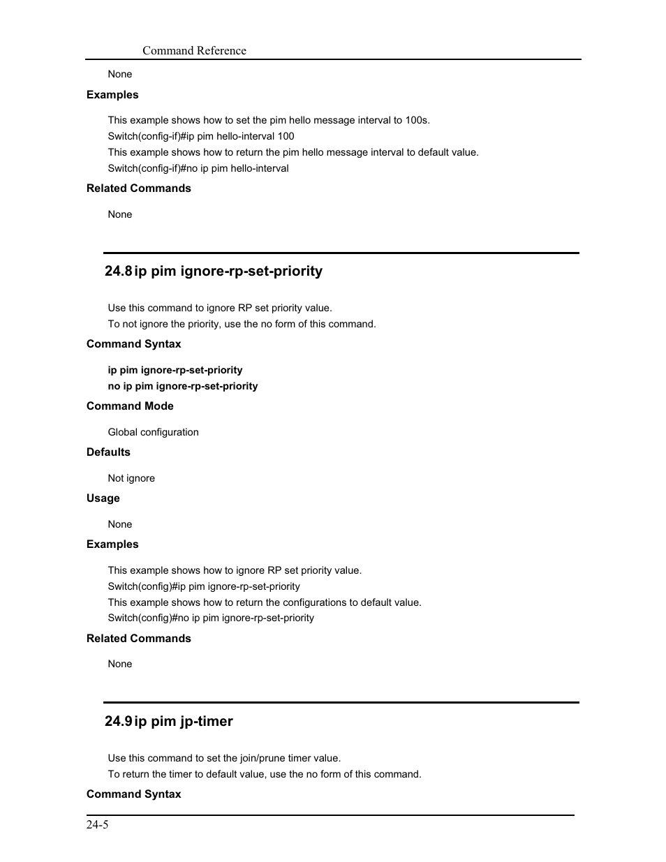 8 ip pim ignore-rp-set-priority, 9 ip pim jp-timer | CANOGA PERKINS 9171 Command Reference User Manual | Page 400 / 782
