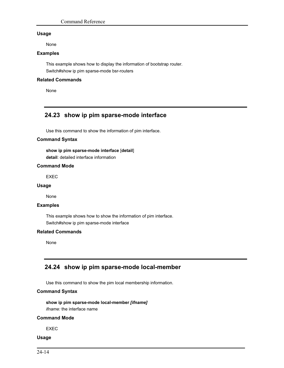 23 show ip pim sparse-mode interface, 24 show ip pim sparse-mode local-member | CANOGA PERKINS 9171 Command Reference User Manual | Page 409 / 782