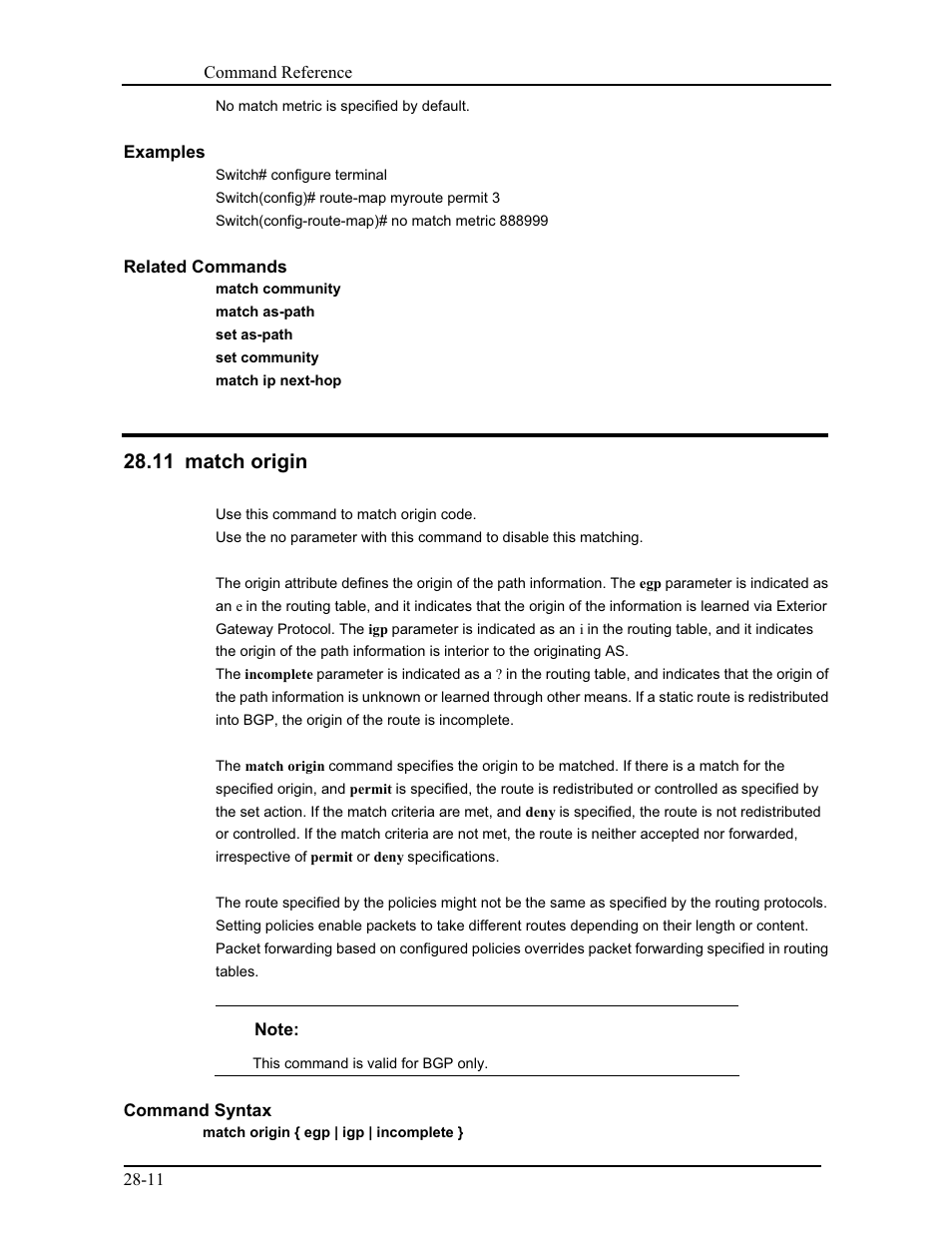 11 match origin | CANOGA PERKINS 9171 Command Reference User Manual | Page 499 / 782