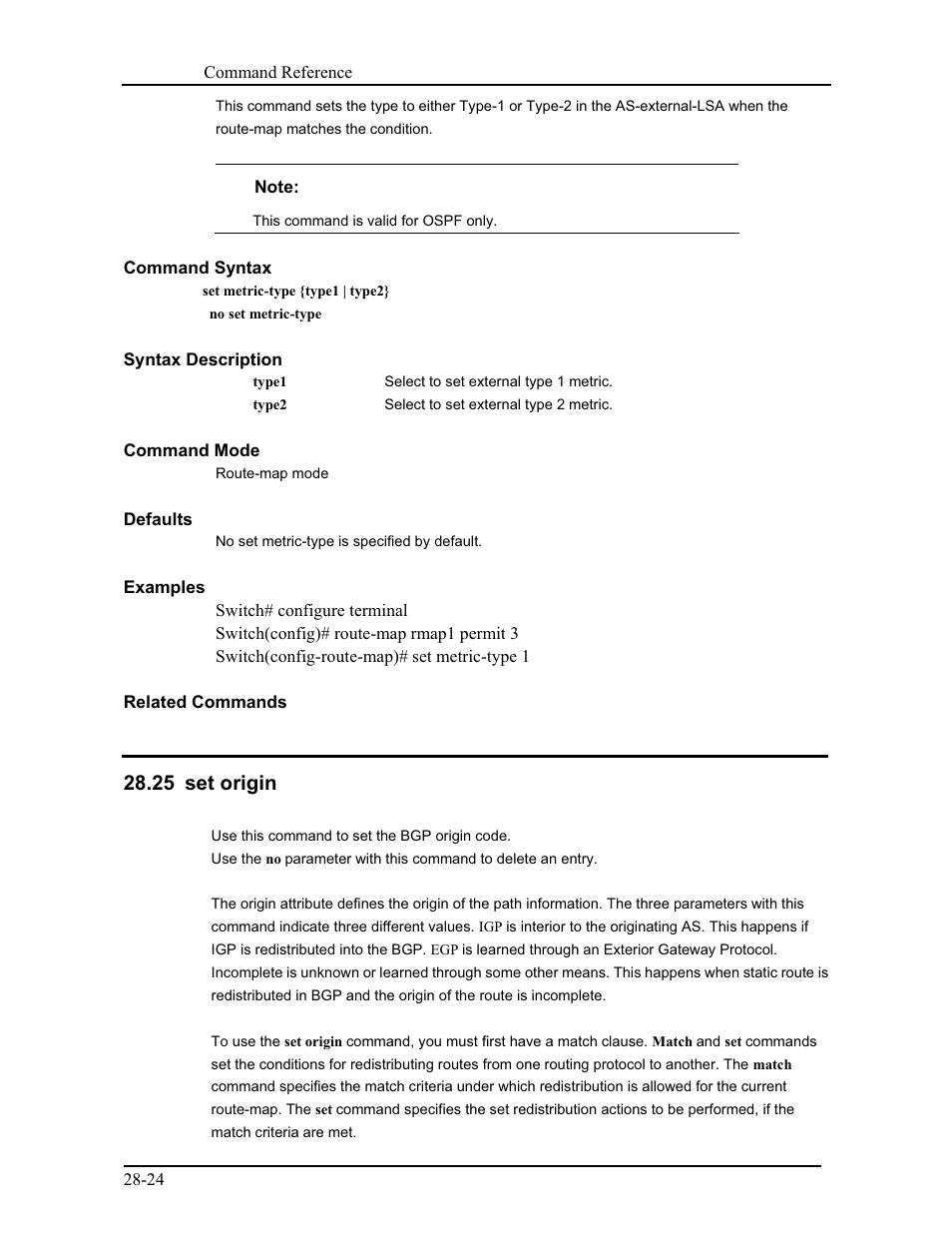 25 set origin | CANOGA PERKINS 9171 Command Reference User Manual | Page 512 / 782