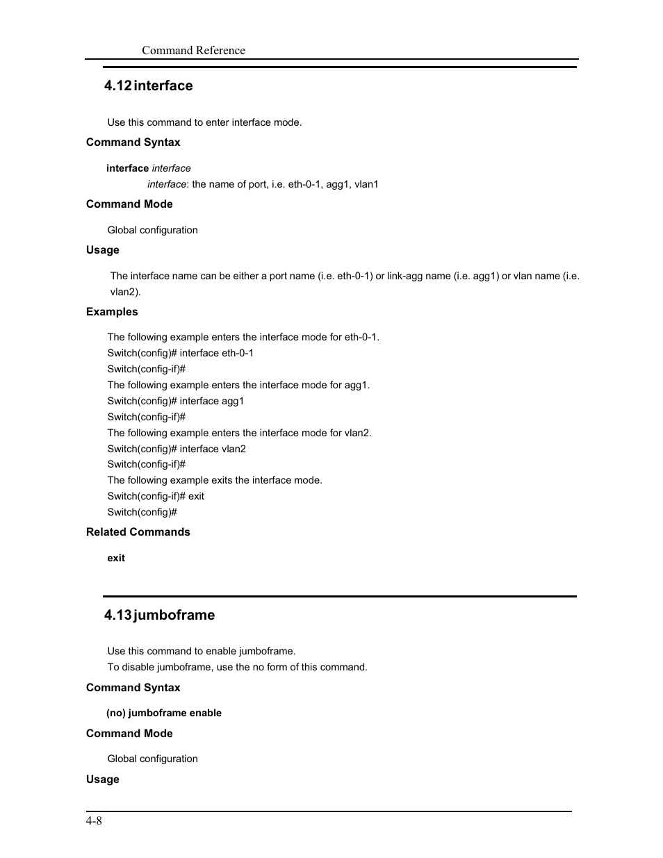 12 interface, 13 jumboframe | CANOGA PERKINS 9171 Command Reference User Manual | Page 52 / 782