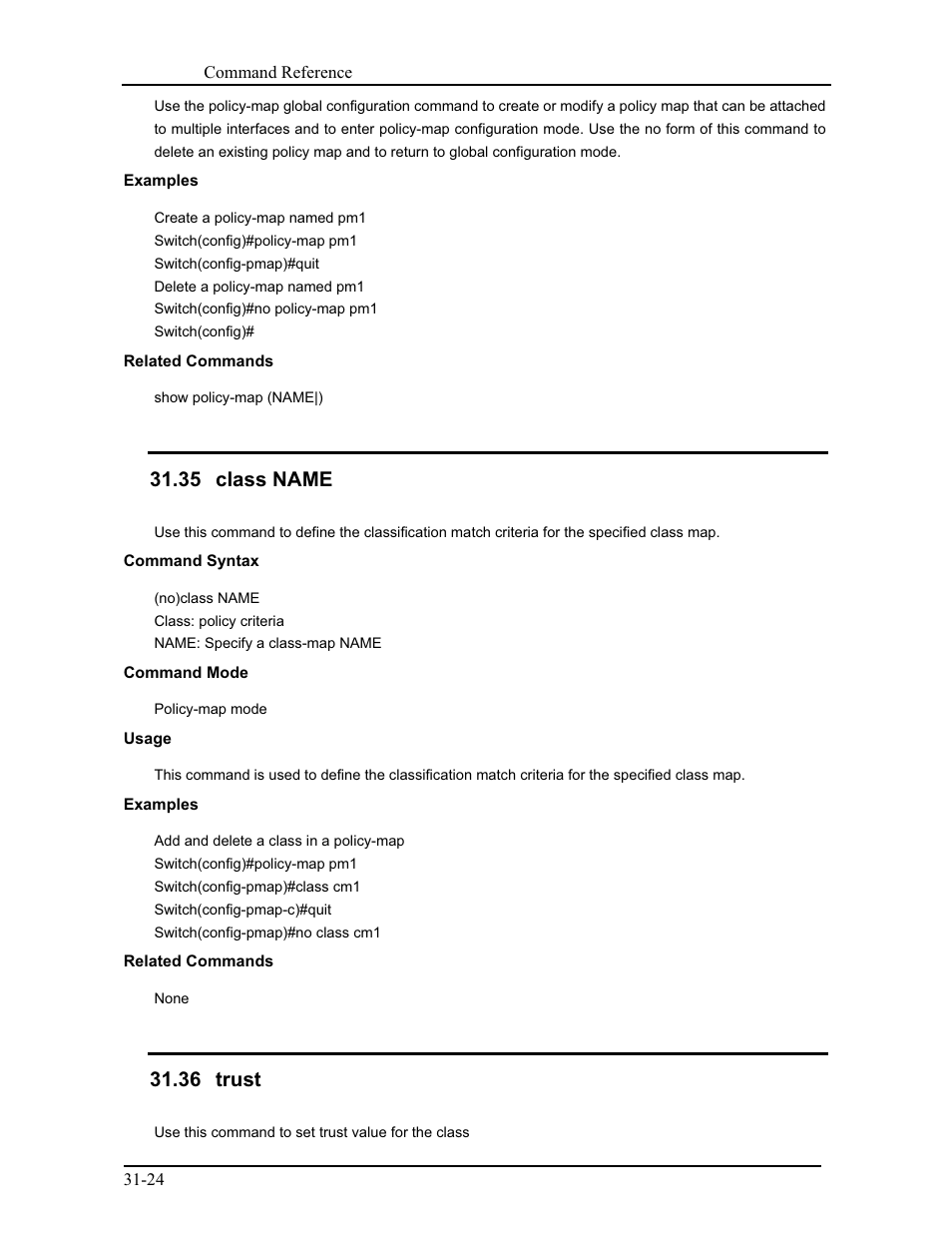 35 class name, 36 trust | CANOGA PERKINS 9171 Command Reference User Manual | Page 563 / 782