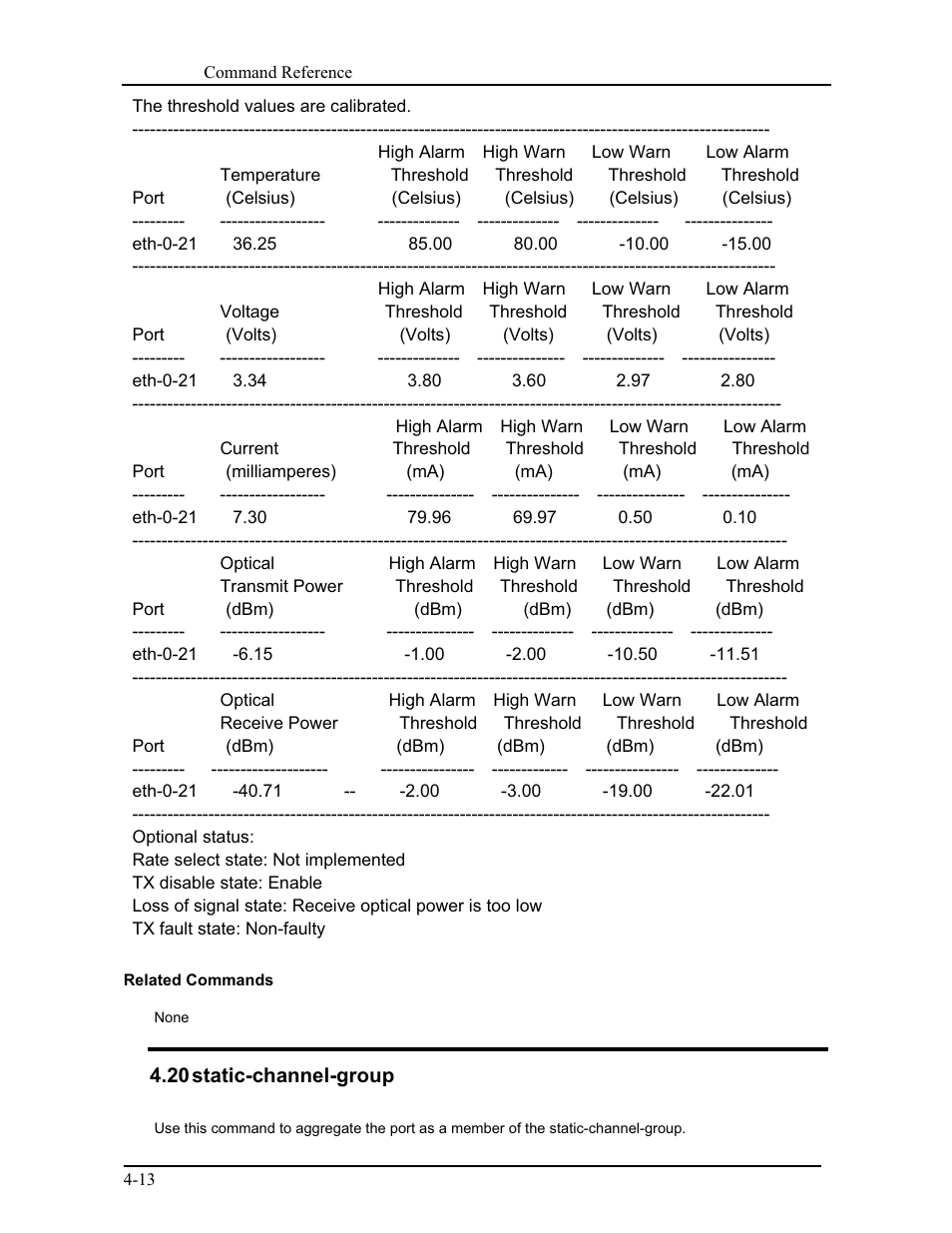 20 static-channel-group | CANOGA PERKINS 9171 Command Reference User Manual | Page 57 / 782