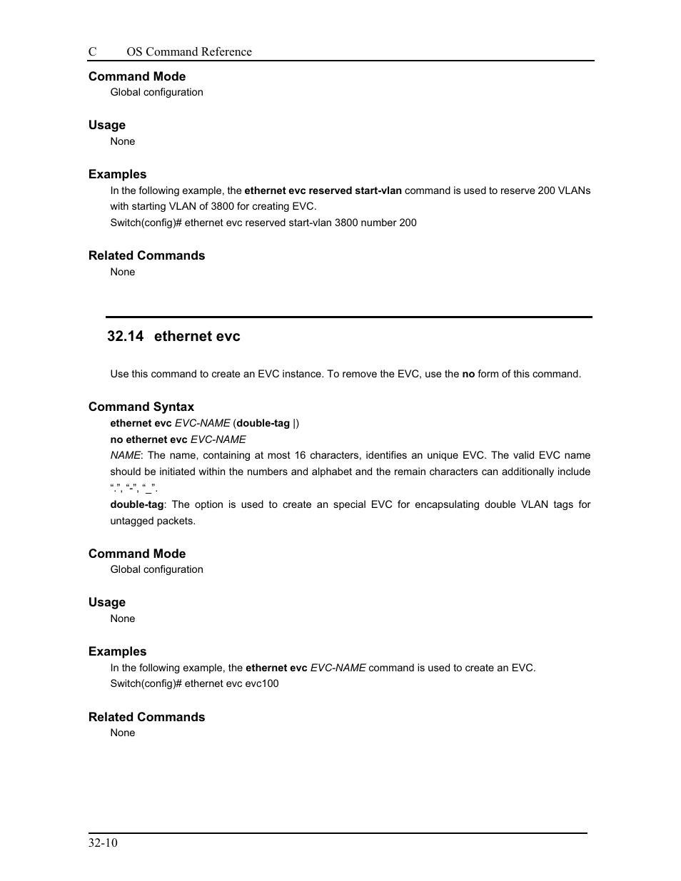 14 ethernet evc | CANOGA PERKINS 9171 Command Reference User Manual | Page 585 / 782
