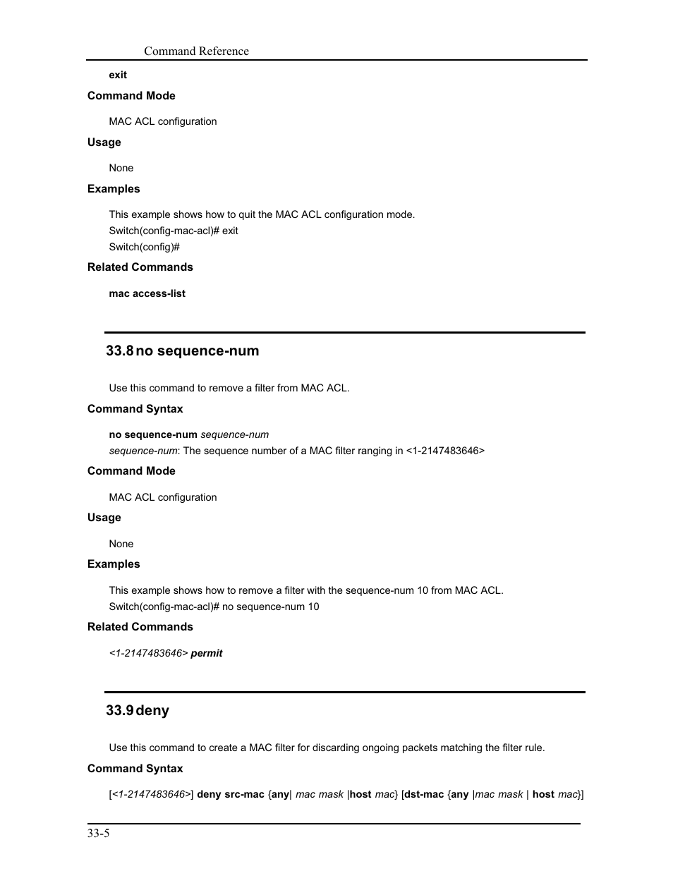 8 no sequence-num, 9 deny | CANOGA PERKINS 9171 Command Reference User Manual | Page 596 / 782