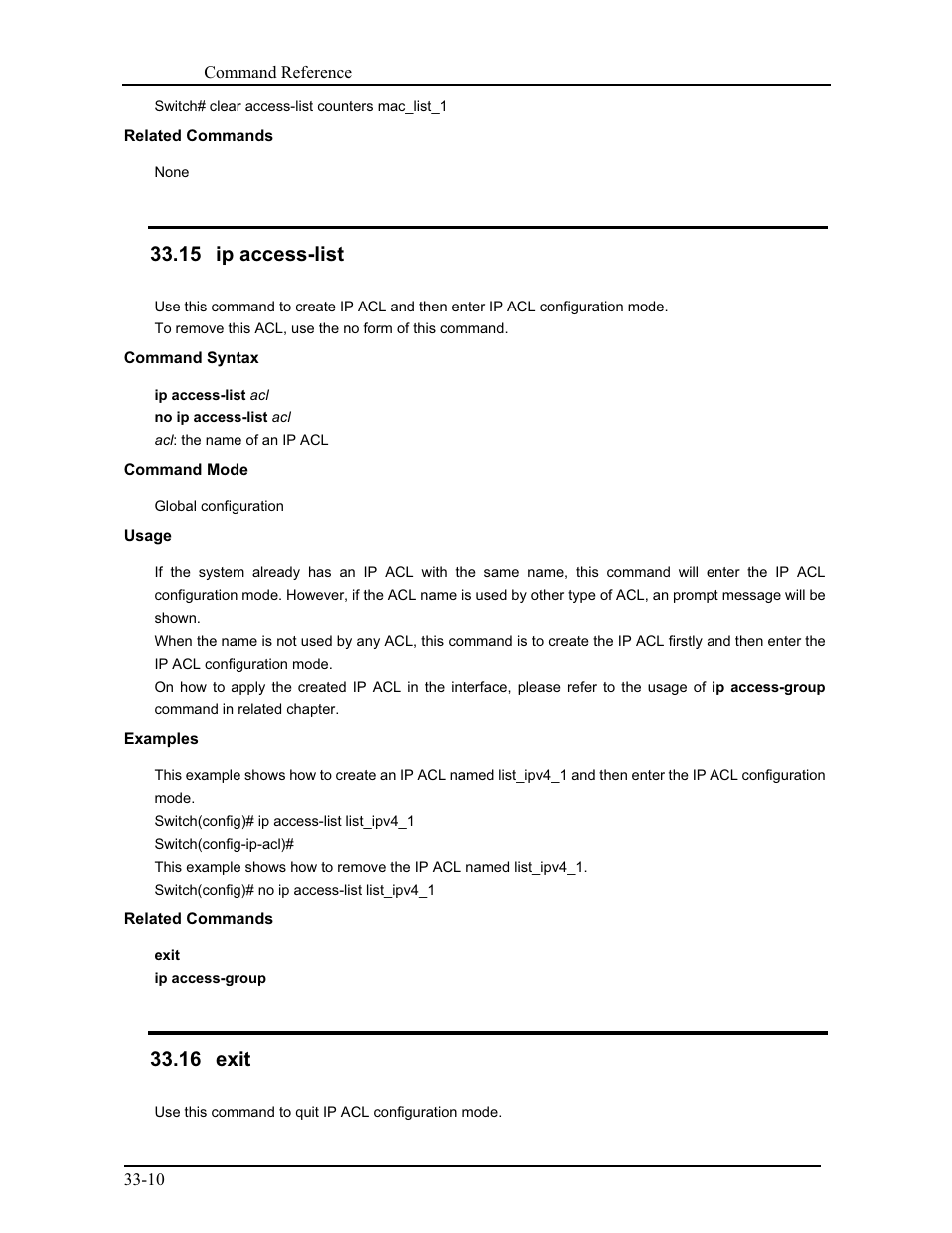 15 ip access-list, 16 exit | CANOGA PERKINS 9171 Command Reference User Manual | Page 601 / 782