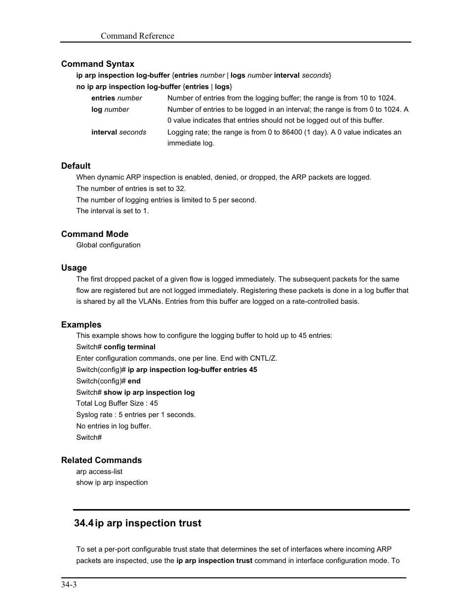 4 ip arp inspection trust | CANOGA PERKINS 9171 Command Reference User Manual | Page 618 / 782