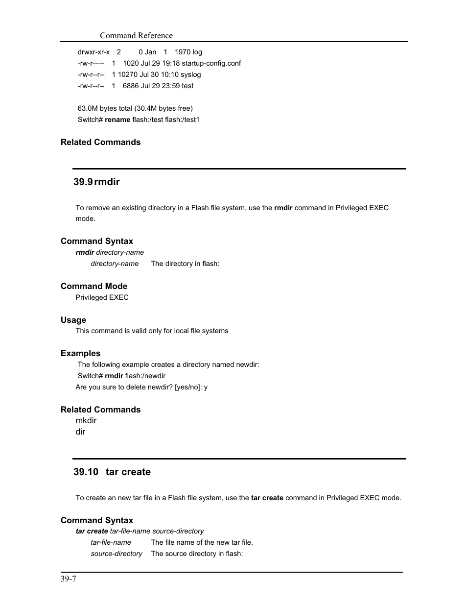 9 rmdir, 10 tar create | CANOGA PERKINS 9171 Command Reference User Manual | Page 660 / 782