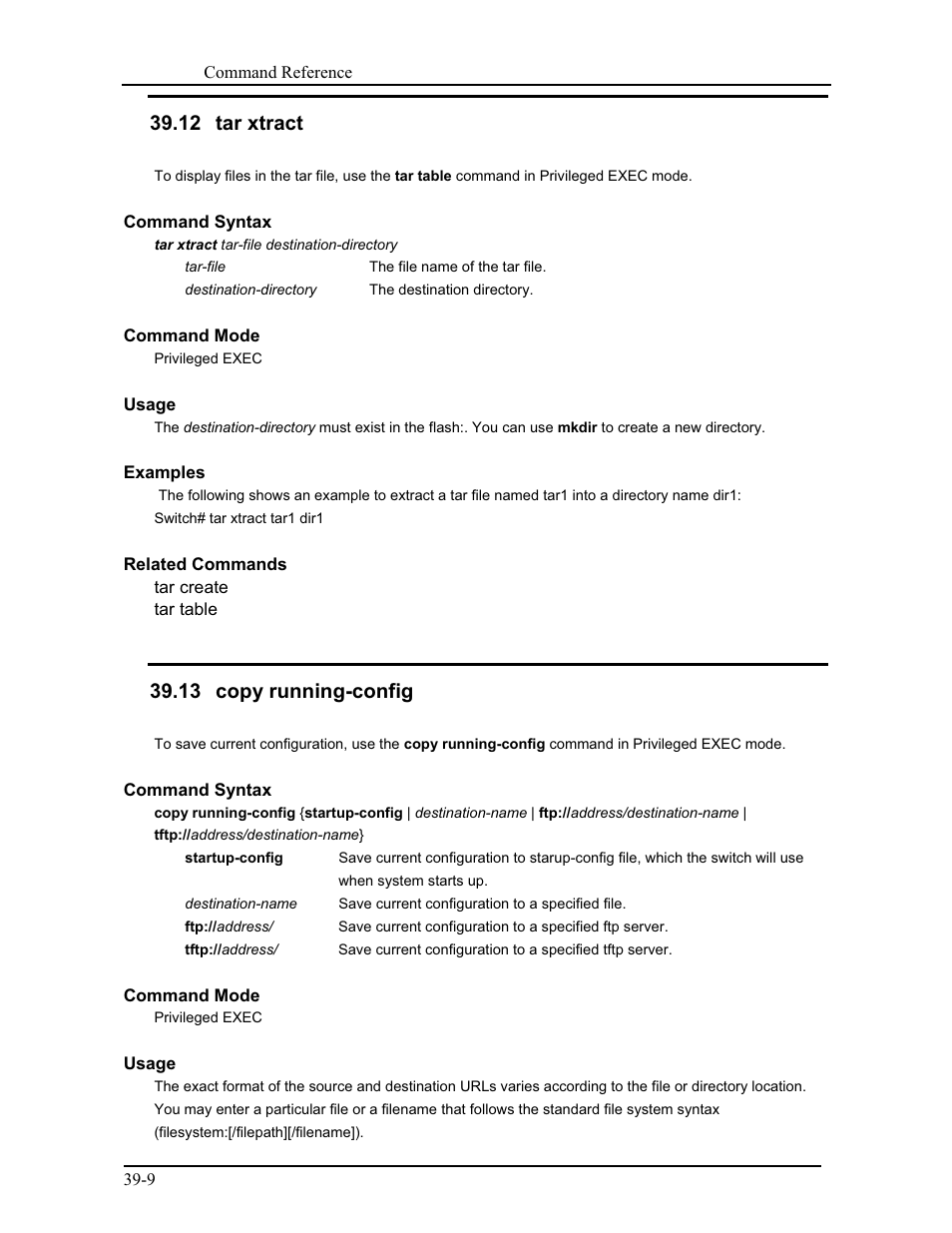 12 tar xtract, 13 copy running-config | CANOGA PERKINS 9171 Command Reference User Manual | Page 662 / 782