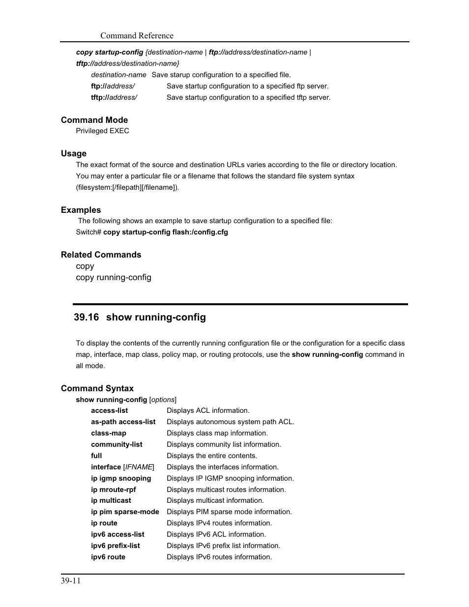 16 show running-config | CANOGA PERKINS 9171 Command Reference User Manual | Page 664 / 782