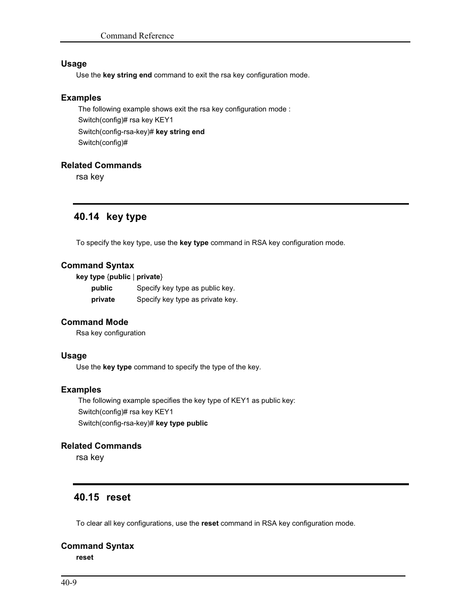 14 key type, 15 reset | CANOGA PERKINS 9171 Command Reference User Manual | Page 680 / 782