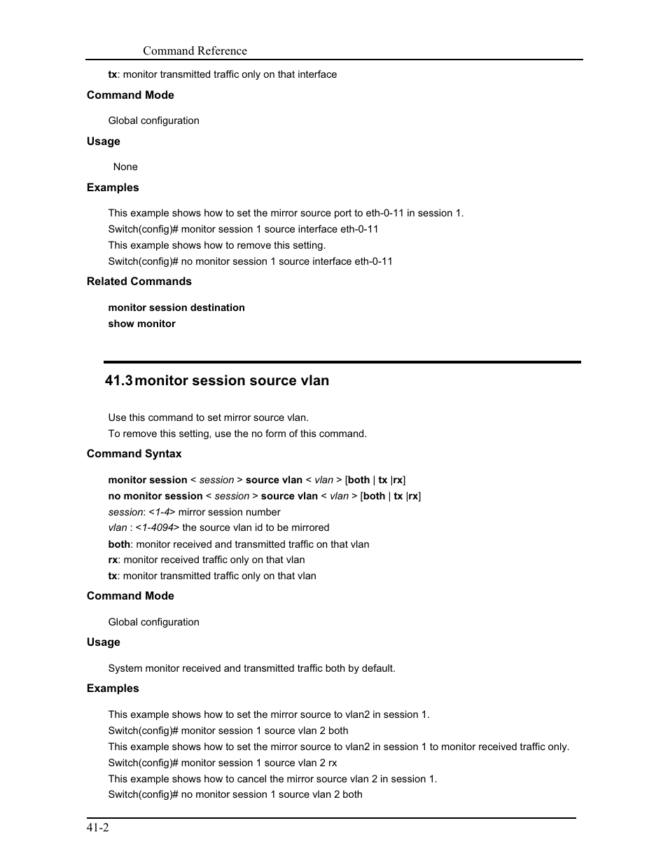 3 monitor session source vlan | CANOGA PERKINS 9171 Command Reference User Manual | Page 740 / 782
