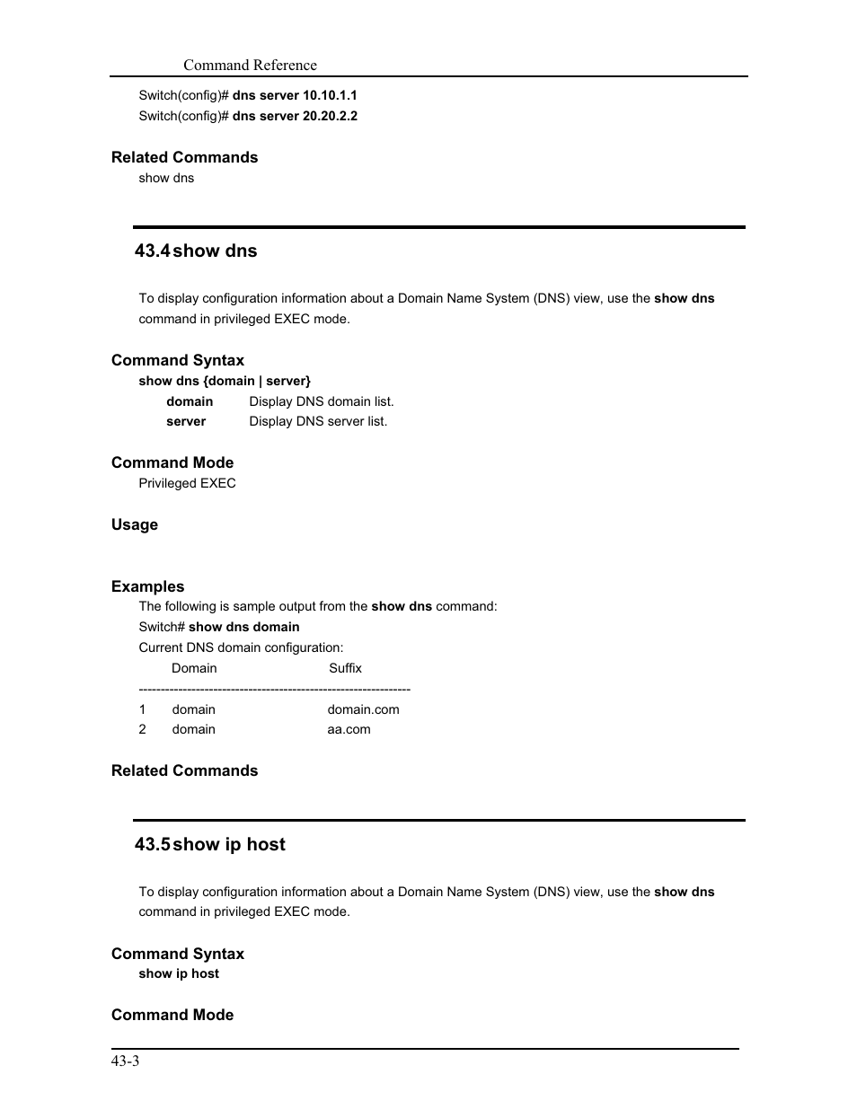 4 show dns, 5 show ip host | CANOGA PERKINS 9171 Command Reference User Manual | Page 754 / 782