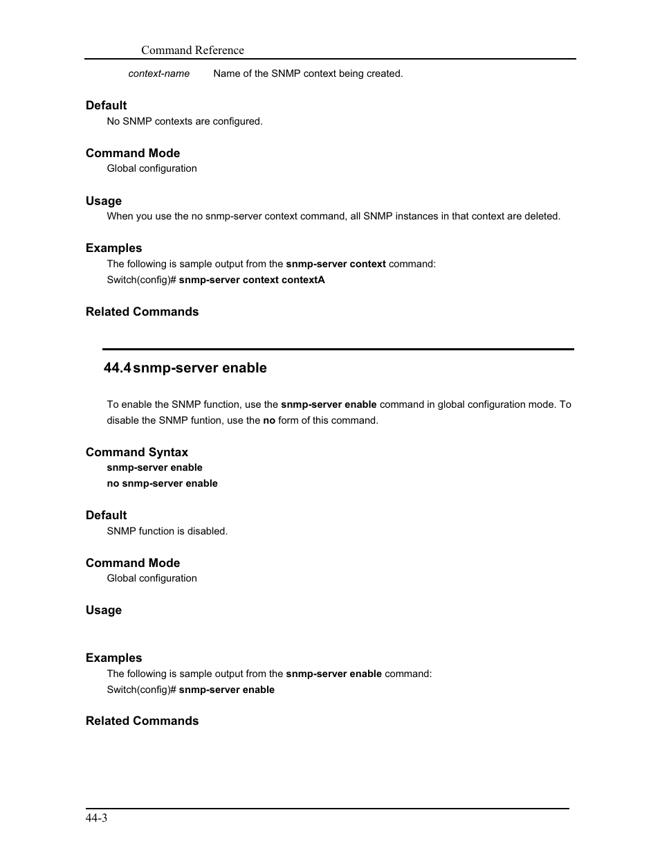 4 snmp-server enable | CANOGA PERKINS 9171 Command Reference User Manual | Page 758 / 782