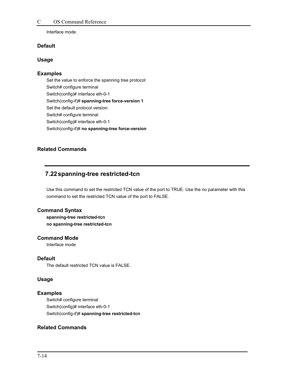 22 spanning-tree restricted-tcn | CANOGA PERKINS 9175 Command Reference User Manual | Page 117 / 790